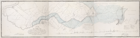 A-5378 Kaart van de situatie der Grebbe Linie, strekkende van de rivier de Waal, omtrent het dorp Doodew..., 1827-1828